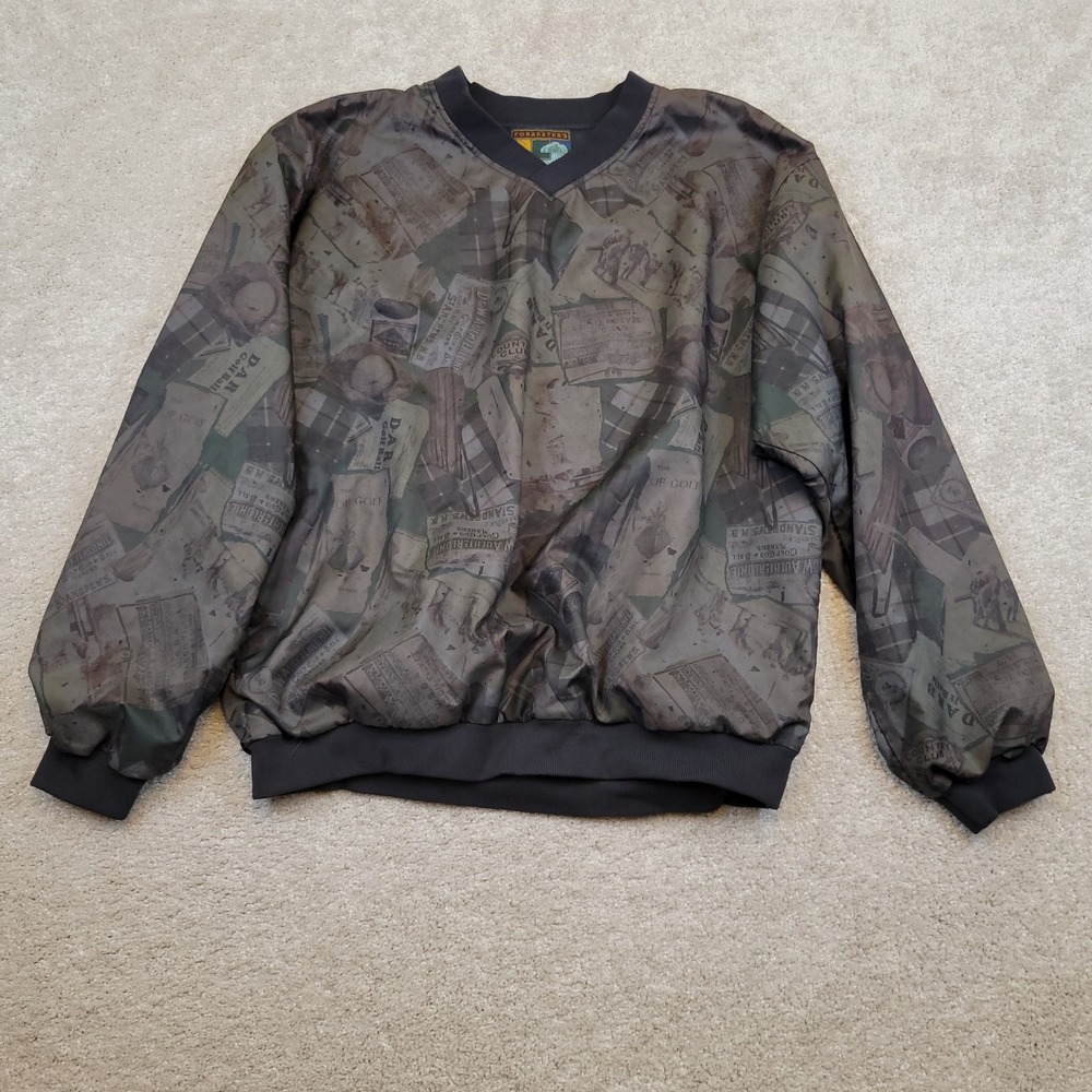VTG 90s Forrester's Mens Golf All Over Print Windbreaker Pullover Large